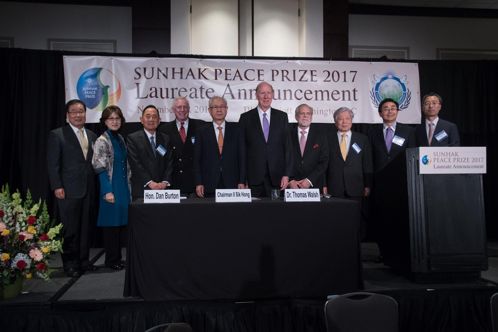2017 Sunhak Peace Prize Laureate Announcement (November 29, 2016, Washington DC, USA)